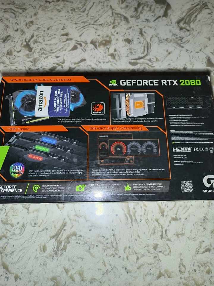 Gigabyte GeForce RTX 2080 GAMING OC 8GB GDDR6 HDMI/DP/USBC - Image 4 of 4