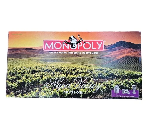 Vintage Monopoly Napa Valley Edition Board Game 1997 Hasbro USAopoly Complete