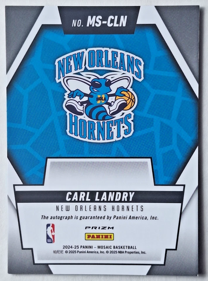 2024-25 Mosaic Scripts Genesis Prizm Carl Landry MS-CLN Foto 2 de 3