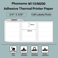 Phomemo 1 Roll 20 x 10 mm Self-Adhesive Thermal Label Paper For M110 M220 M221