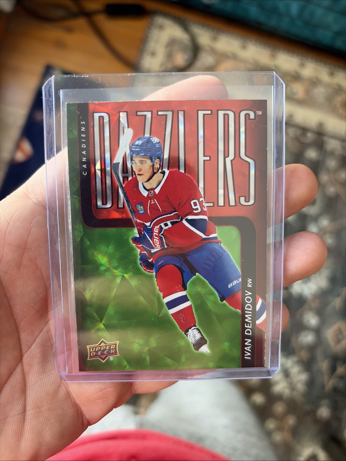 2025-26 Upper Deck Series 1 Ivan Demidov Dazzlers Holiday Red And Green DZ-18