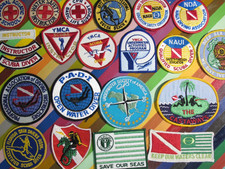 vtg 1960s-1980s Scuba Diving surf patch - NAUI Aqualung FSDA NDA YMCA