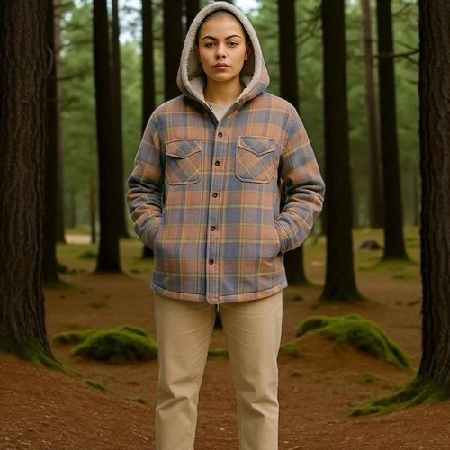 SOHO threads Pastel Plaid Hooded Shirt/jacket/coat Fully Lined Snap Closure Sz L