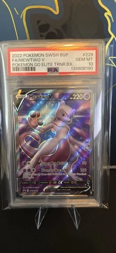 Pokémon Mewtwo V SWSH229 Full Art Promo Holo Sword & Shield PSA 10 English