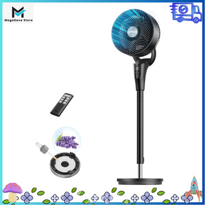 Standing Fan 90ft Airflow 20dB Quiet DC Motor 8 Speeds Oscillating