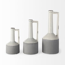 Mercana Burton III Small White/Gray Toned Ceramic Vase