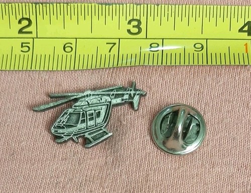 Vintage Silver Tone Helicopter Chopper Copter Lapel Pin