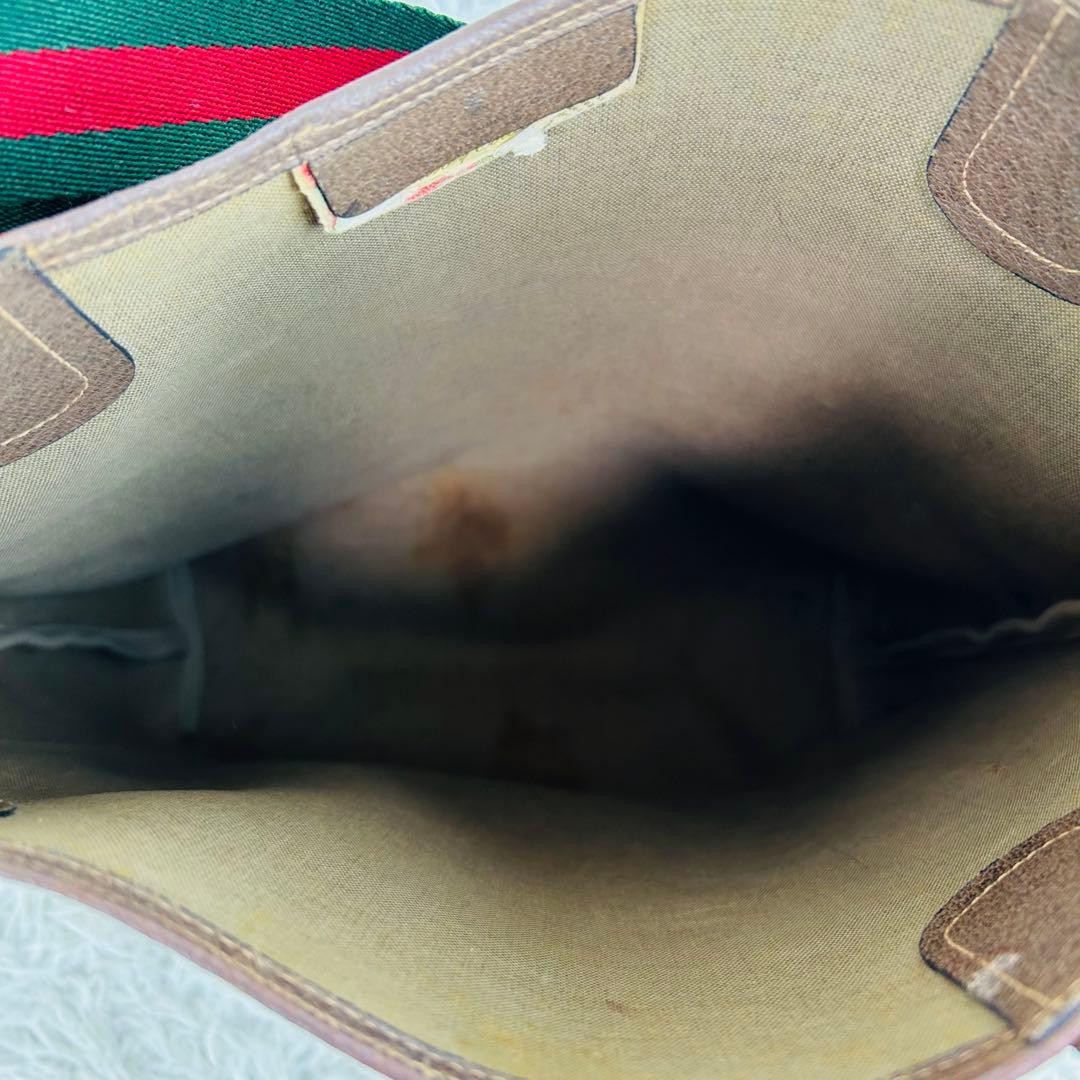 GUCCI Old Gucci Tote Bag Sherry Line GG Supreme Paper Tag From Japan Authentic thumbnail 18