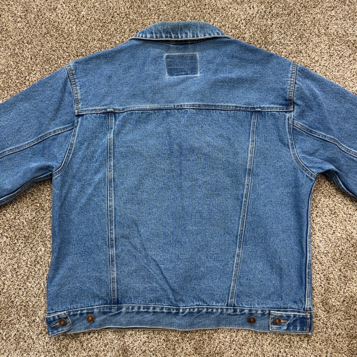 Vintage Route 66 Denim Jacket Mens Large Blue Trucker Jean Jacket