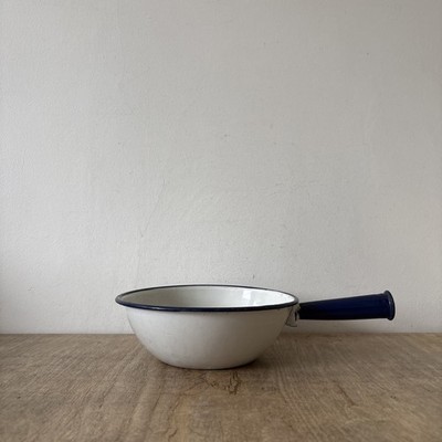 Vintage rustikale Emaille großer Griff Servier Display Schüssel Schale Kitchenalia