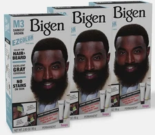 3 Pack Bigen EZ Color For Men M3 Darkest Brown