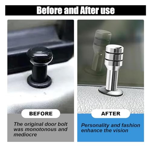 4PCS Car Door Lock Knobs, 1.96×0.47 Inch Door Lift Bolt Auto Inner Door Pull 