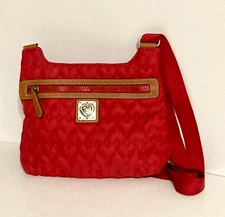 Brighton Kash Messenger Crossbody Bag Purse  Heart To Heart Red Bag
