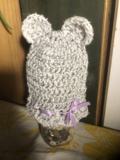 Boy Or Girl Handmade Crochet Bear Hat 0-6 Months