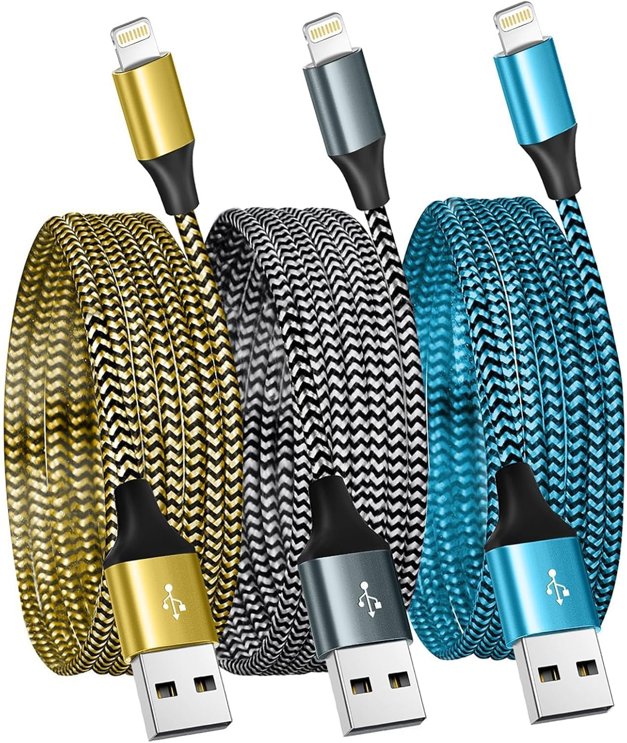for iPhone Charger 3 Pack 6FT USB Lightning Cable MFi Certif
