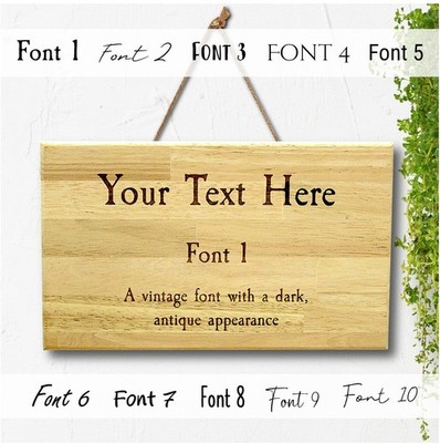 Personalisiertes Holzschild mit Wunschtext Gravur 30 cm Plakette Hartholz 10 Schriftarten