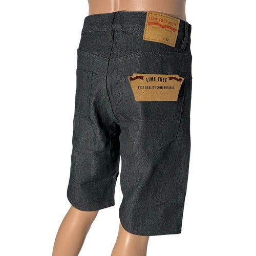 LIME TREE Men’s Denim Jorts - Straight Fit Casual Jean Shorts Size 32-42 - Picture 7 of 19