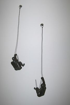 Wall Art Hanging Sculpture x ABSEILING CLIMBING MEN (66cm