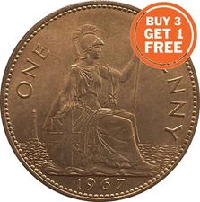 PENNY ELIZABETH II COIN CHOICE OF YEAR 1953 TO 1967