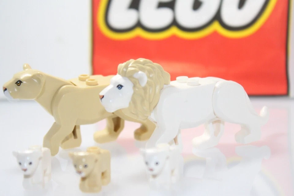 Nuevo Lego Animal Lion Pride 5 piezas León Leona Cachorro Bronceado Blanco 60301 60307 Foto 4 de 4