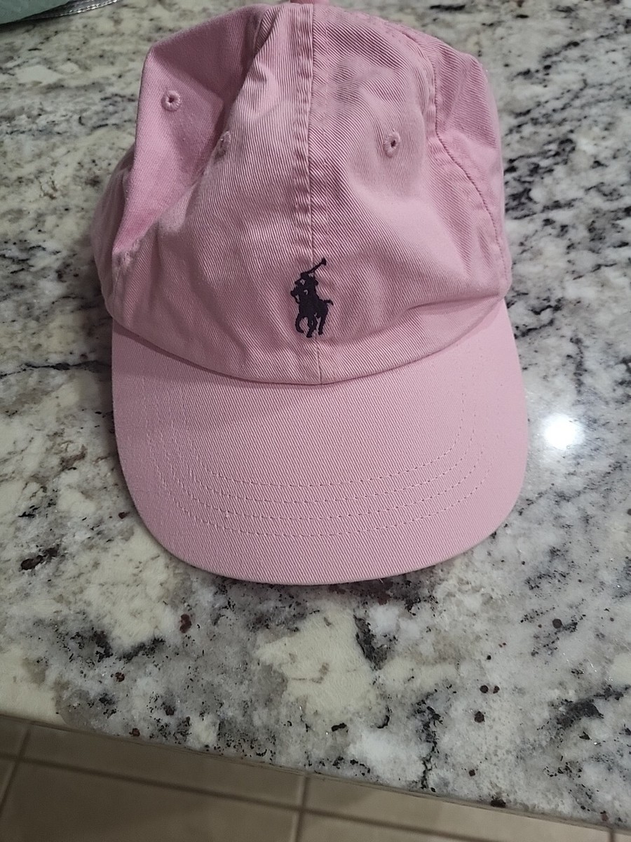 POLO RALPH LAUREN ADJUSTABLE BASEBALL HAT/CAP pink white LOGO
