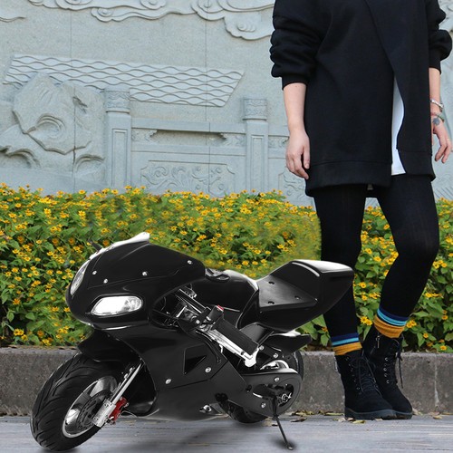 2025 Kids 49cc 2-Stroke Dirt Bike Pit Bike Gas Powered Off Road Motorcycle Black - Picture 10 of 13