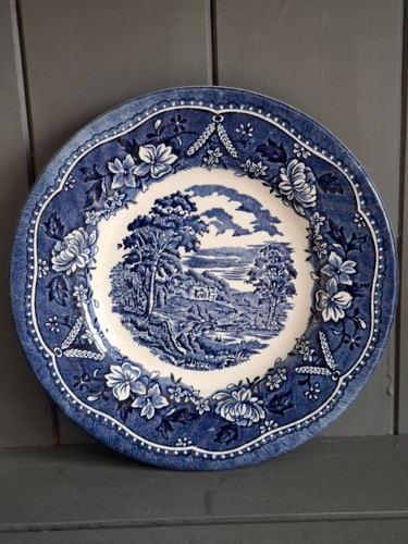"Plato vintage Old Castle Barretts of Staffordshire 7"" azul R Kirkham Inglaterra" - Imagen 5 de 9