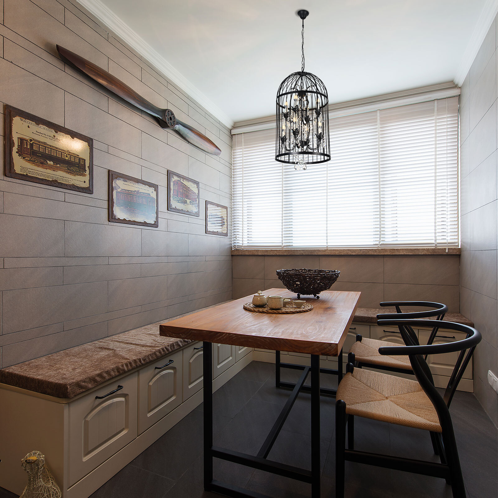 Vintage Crystal Birdcage Chandelier - 8-Light Hanging Pendant Lamp