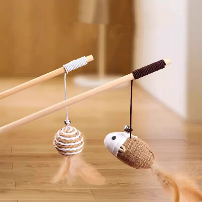 Cat Interactive Toys Lightweight Teaser Toys Anti-Boredom Feather Toy Cats Soft