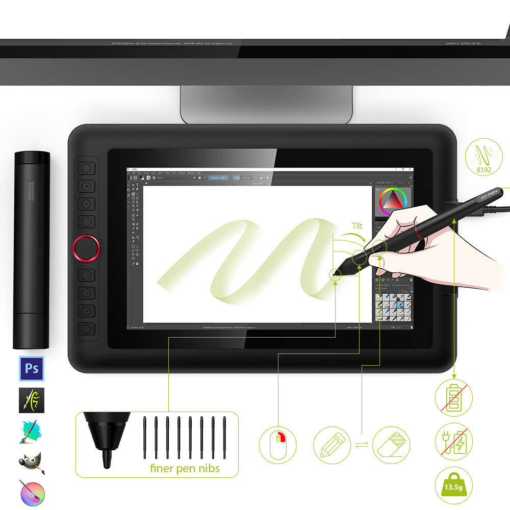 XP-Pen Artist 12 Pro Graphic Drawing Tablet Display W/ Screen 8192
