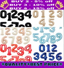 40" & 30" Giant Foil Number Balloons 0-9 Air Helium Birthday Party Balloon Age