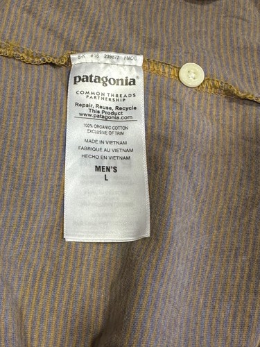 Patagonia Polo Shirt Men's  Large Gray  Blue  Orange Embroidery  Short Sleeve - Picture 7 of 7