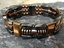 100 Magnetic Therapy Hematite Bracelet Anklet Necklace Blk Copper Most Sold