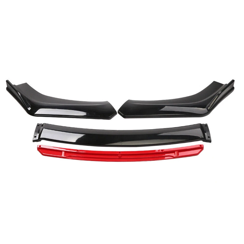 Alerón divisor de labios parachoques delantero negro brillante + rojo para Toyota Corolla Hatchback Foto 3 de 4