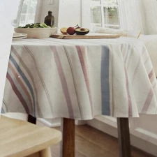 Threshold Tablecloth Round 70” Spring Summer Stripe