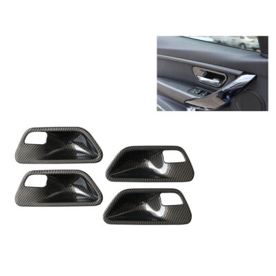 4Pcs Carbon Fiber Door Handle Frame Cover Trim For 3 4 Series F30 F34 3GT 13-18