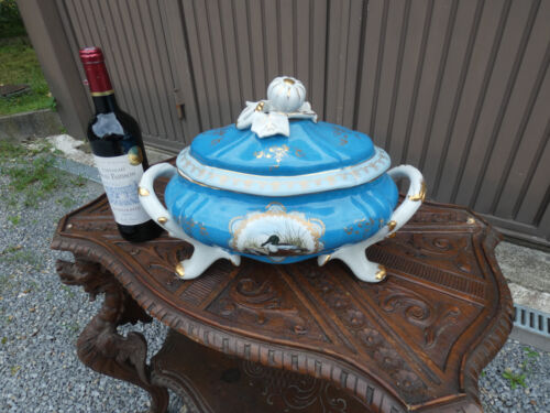 French Vintage Limoges decor porcelain Large ducks tureen Soup - Picture 3 of 9