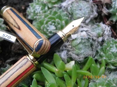 Stylo Plume Vintage REDEN'S En Bois Exotique - Plaque Or, Neuf De Stock (Jamais Encré)
