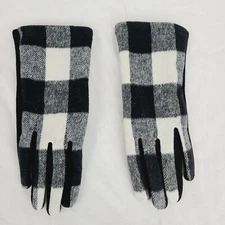 David & Young Womens Black Buffalo Plaid Stretch Fit Texting & Tech Gloves