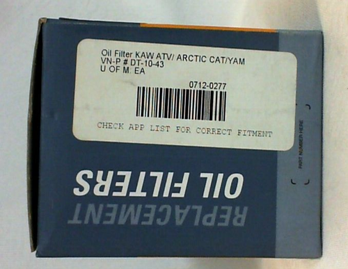 Moose Racing DT-10-43 Oil Filter 0712-0277 KAWASKI ATV ARCITC YAMAHA - Picture 3 of 3