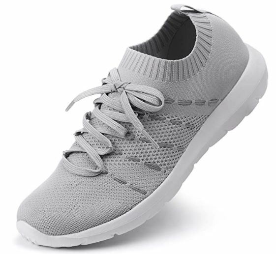 Women's Running Shoes Lightweight Comfortable Mesh, Light Grey US