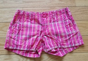 Girls-GAP-KIDS-Pink-Plaid-SHORTS-Sz-7-Adjustable-Waist