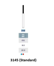 MICRODONT CYLINDER ROUND END 3145 (Standard) FG diamond bur 10/pk Made in Brazil
