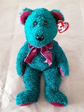 Ty Beanie Buddy 2001 Holiday Teddy 14" Green Bear Retired
