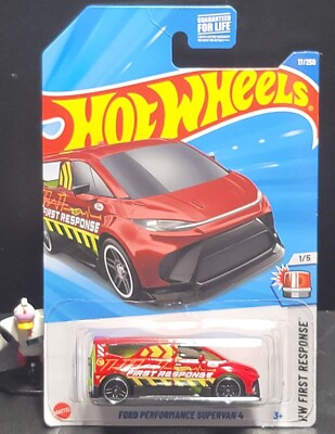 Hot Wheels Treasure Hunt - Ford Performance Supervan 4 - HW First Response 1/64 - JBC20 - Short Card - Rosso