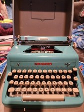Vtg 1950s Royal Quiet Deluxe Turquoise Typewriter,case,in very nice Original con thumbnail