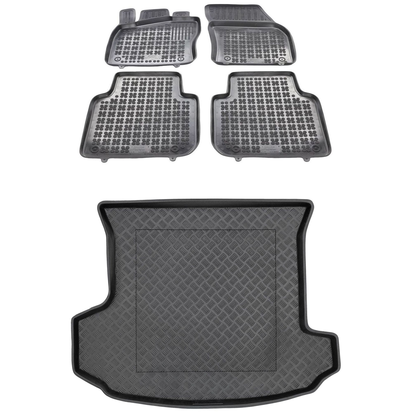 Tapis de coffre en PE sur mesure et tapis de sol premium pour Skoda Kodiaq