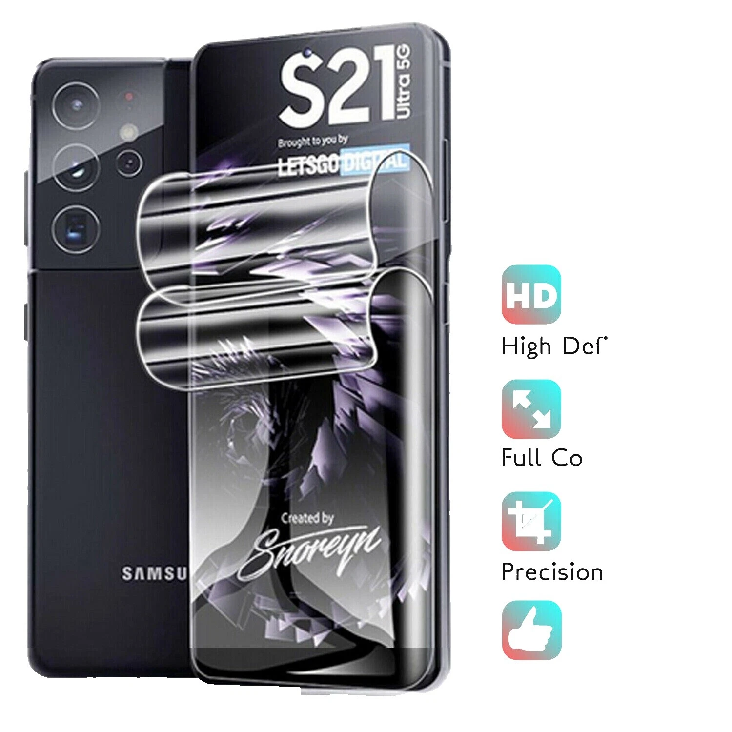 TPU Glossy Cell Phone Screen Protectors for Samsung