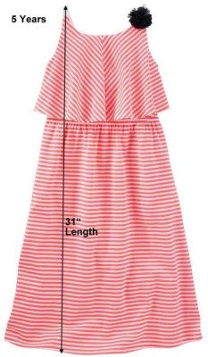 Mädchen CARTERS Midikleid A-Linie ärmellos Mock Top PINK Streifen Jersey 4-12 Jahre