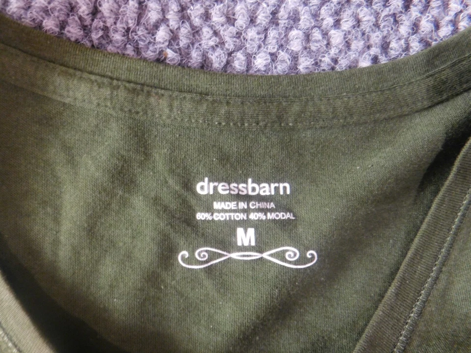 Blusa Dressbarn Mujer Mediana Verde Jersey Top Manga Larga Informal Foto 4 de 4